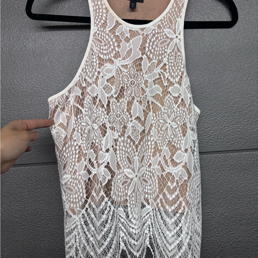 White Lace Sleeveless Top
